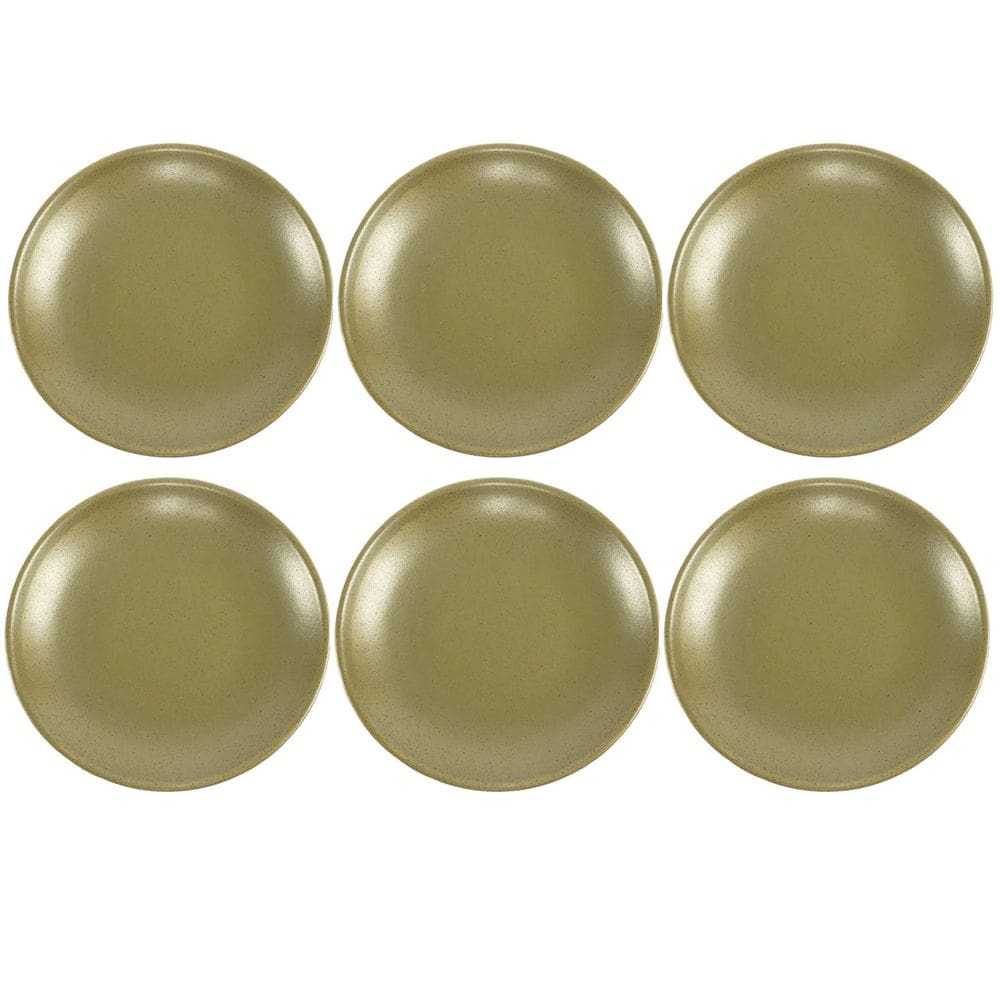 Prato Fundo Coup Organic Olive de Cerâmica 25cm 6 Unidades - Alleanza 7577-202