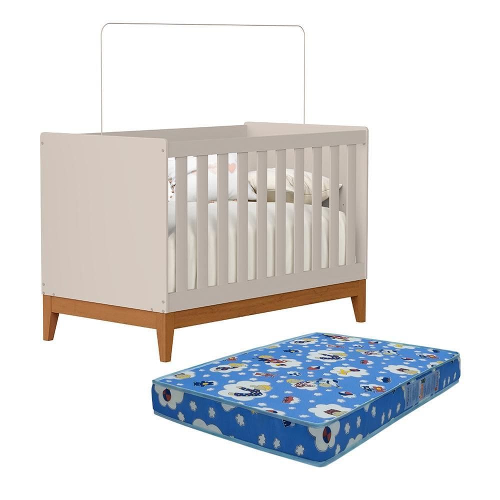Berço Americano Mini Cama Flip com Colchão Baby Physical - Reller Móveis