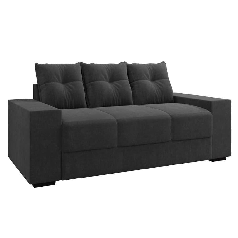 Sofá Namoradeira 3 Lugares 1,70m Ibiza Suede Selmer Cinza