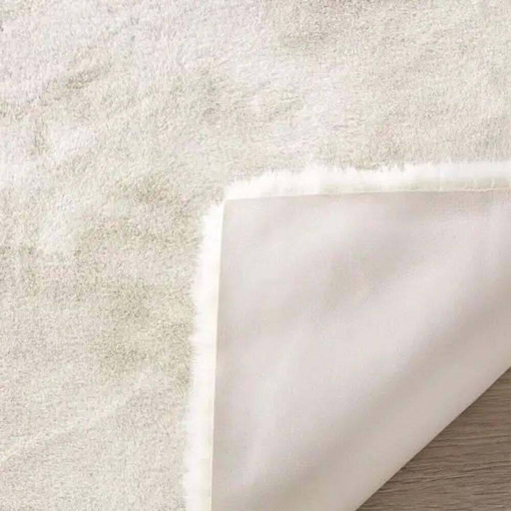 Tapete Pele De Coelho Antiderrapante Redondo Melody 140cm - Jolitex
