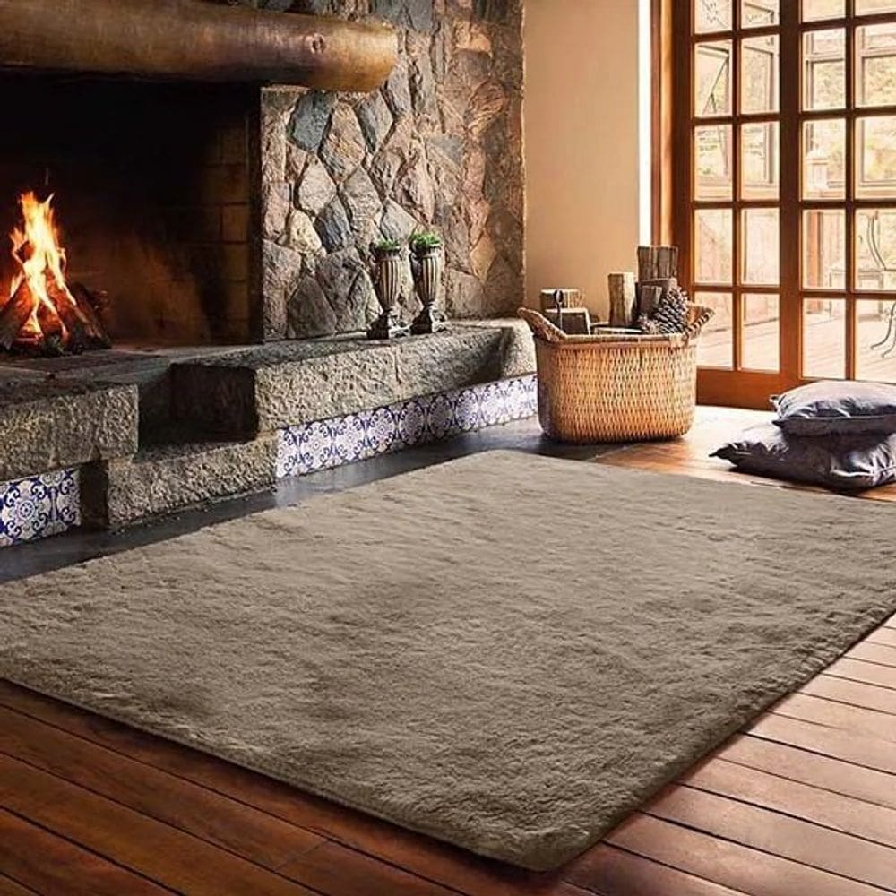 Tapete Pele De Coelho Retangular Melody 140x200cm - Jolitex
