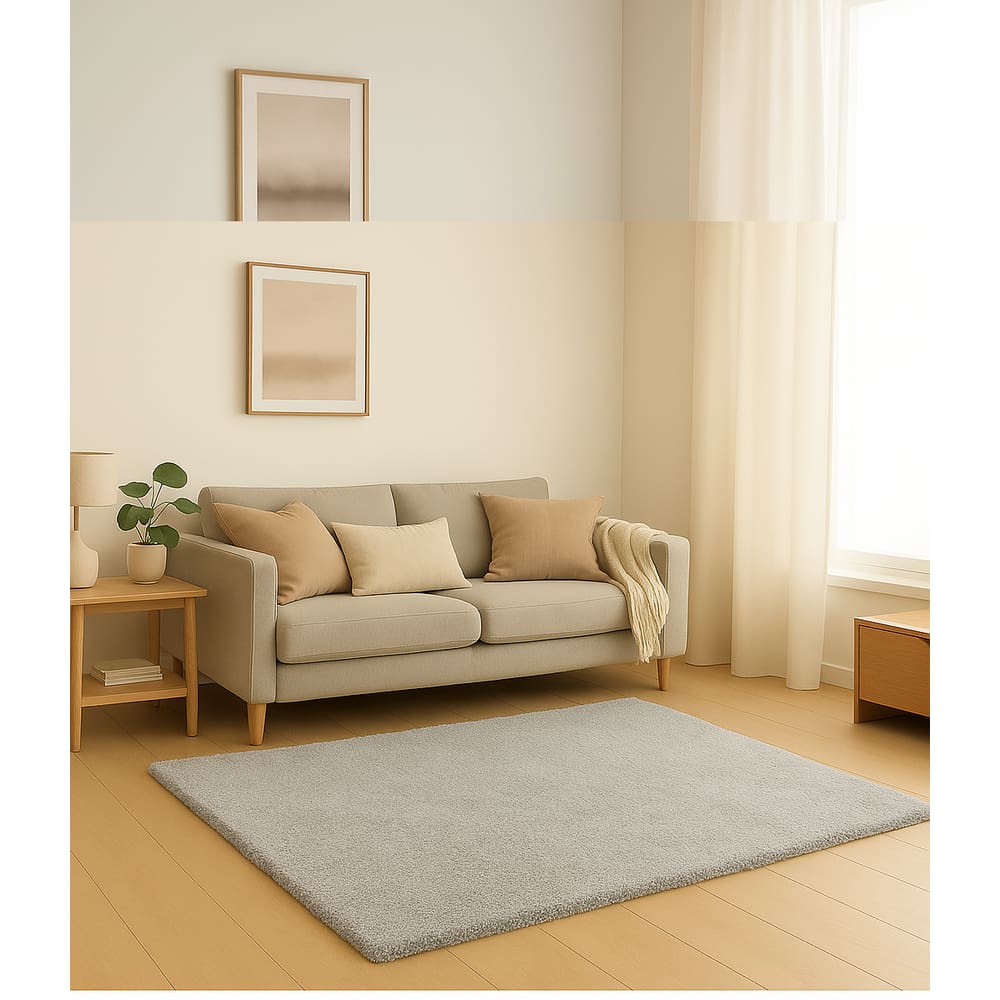 Tapete Melody Pele De Coelho Retangular 100x140cm Jolitex Cinza