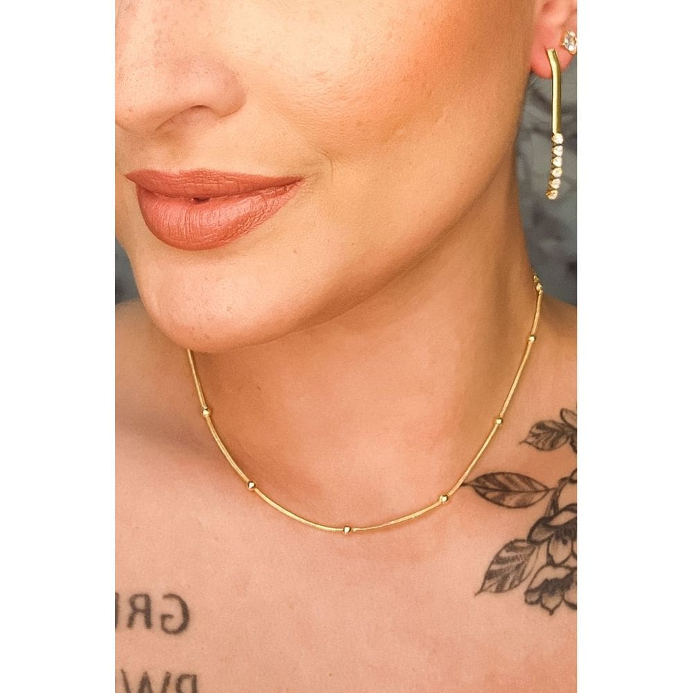 Choker com Bolinhas Banhado em Ouro 18k