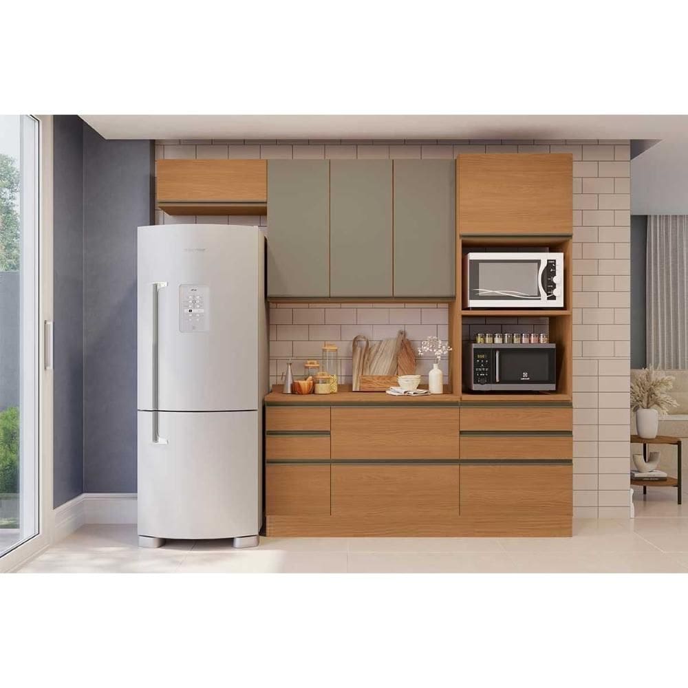 Cozinha Completa Maxxi 5 Peças (2Aéreos+1Balcão+1TorreQuente+1Complemento) C5P32 Canela - Kappesberg