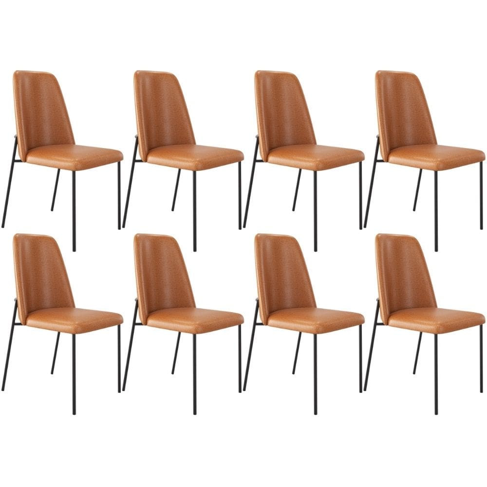 Kit 08 Cadeiras Decorativa Estofada Para Sala De Jantar Bella L02 Couríssimo Whisky - Lyam Decor