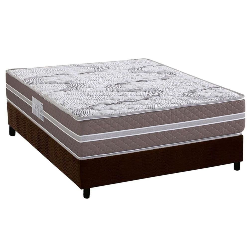 Conjunto Box Casal: Colchão Espuma Herval D33 Long Live + Base CRC Suede Brown (138x188)