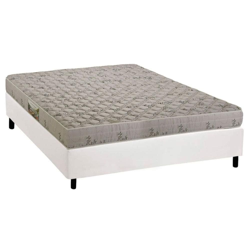 Conjunto Box Casal: Colchão Espuma Herval D33 Cannes + Base CRC Corano White (138x188)