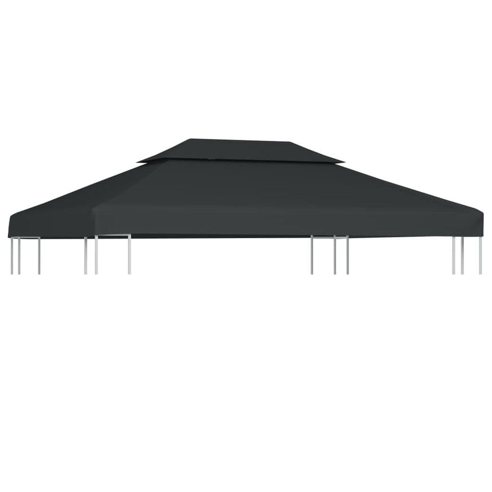 Capa superior para gazebo VidaXL 2 camadas de poliéster antracite de 13,1`x9,8`