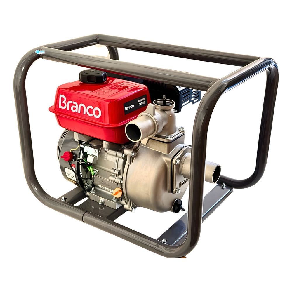 Motobomba Branco Motor Gasolina 5.5cv Alta Vazão Rotor Aberto