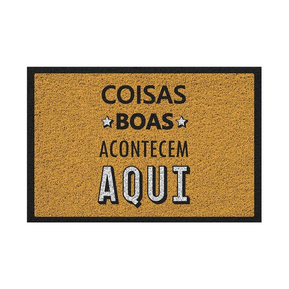 Capacho Vinílico Estampado Antiderrapante 60x40cm Coisas Boas Uzoo