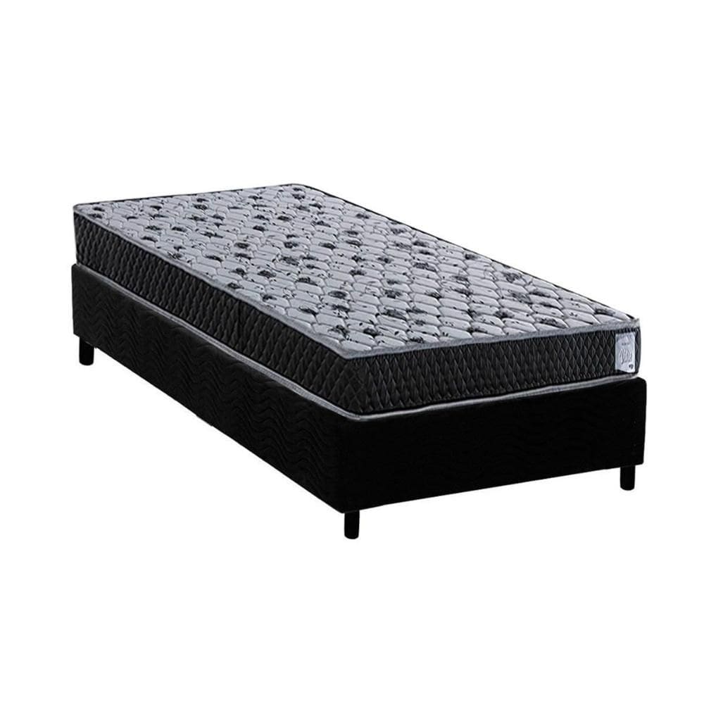 Conjunto Box Solteiro: Colchão Espuma Herval AG65 Vitre + Base CRC Suede Black (88x188)