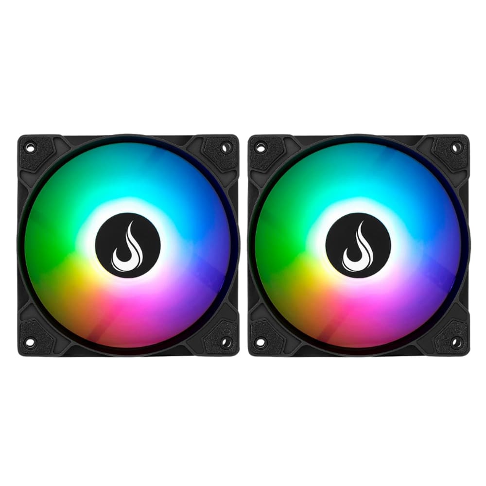 Kit 2 Fans Rise Mode X ARGB 120mm S/Controladora Preto - RM-XLD-ARGB