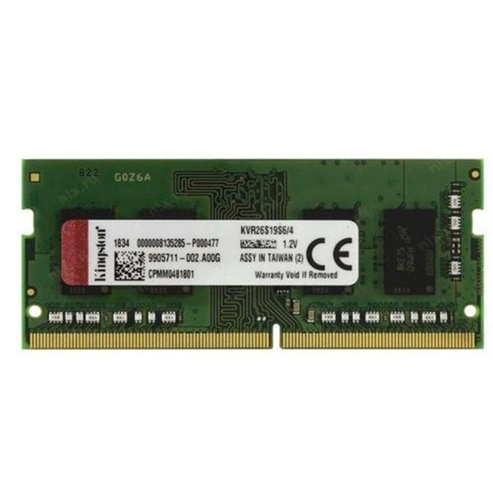 Memoria Notebook 4gb - Ddr4 - 2666mhz - Kingston - Kvr26s19s6-4