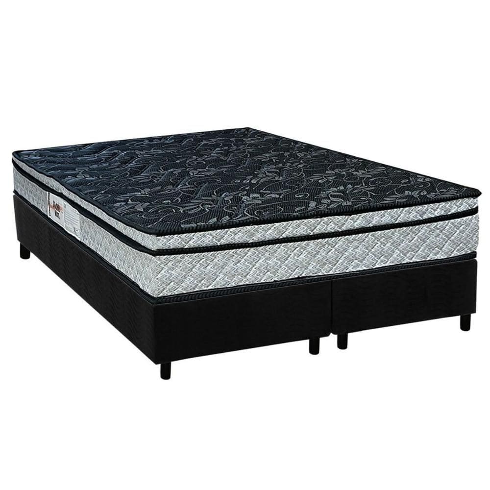 Conjunto Box Queen: Colchão Espuma Paropas D28 Conforto Firme + Base CRC Suede Black (158x198)
