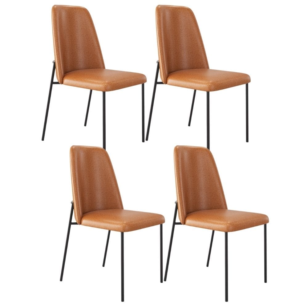 Kit 04 Cadeiras Decorativa Estofada Para Sala De Jantar Bella L02 Couríssimo Whisky - Lyam Decor