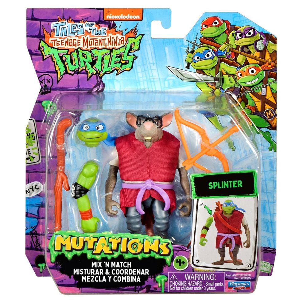 Boneco Splinter Com Acessórios - As Tartarugas Ninja Mix `N Match
