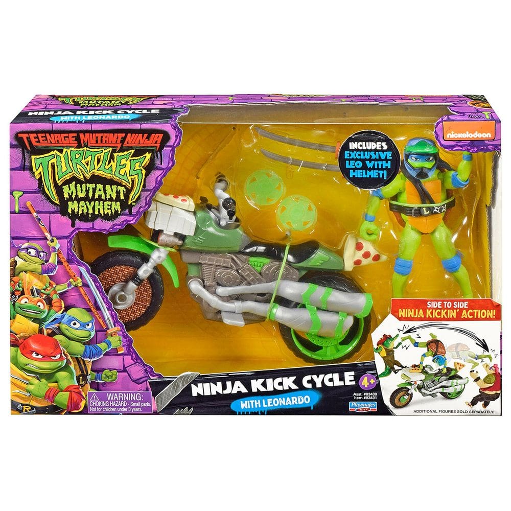 As Tartarugas Ninja - Veículo Ninja Kick Cycle Com Leonardo