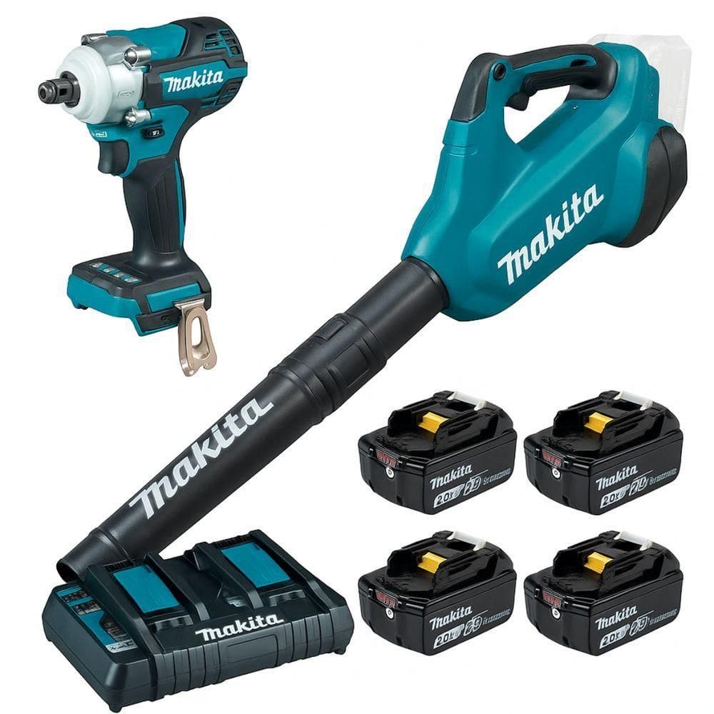 Soprador + 4 Baterias 5ah + Carregador E Chave Dtw3 110V