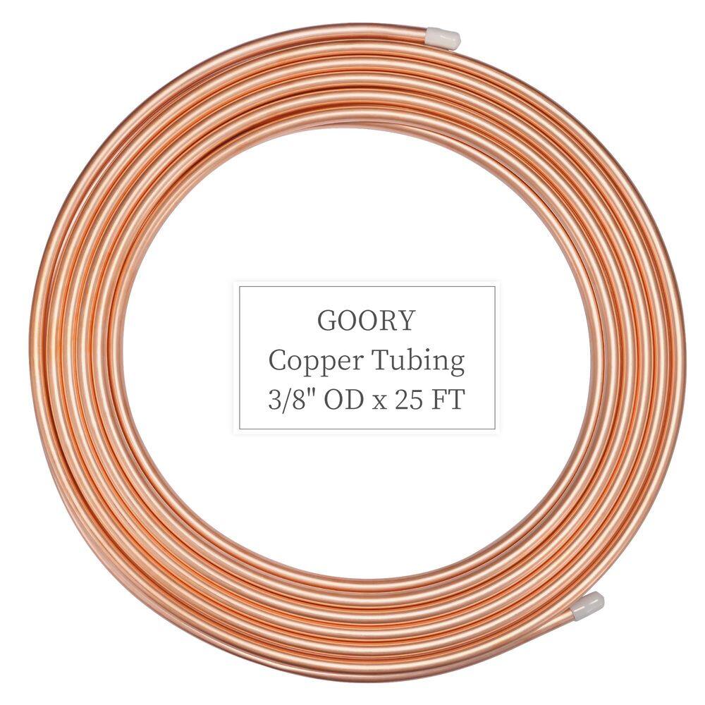 Tubo de cobre GOORY 3/8 OD x 0,328 ID x 7,62 m - 99,9% C12200