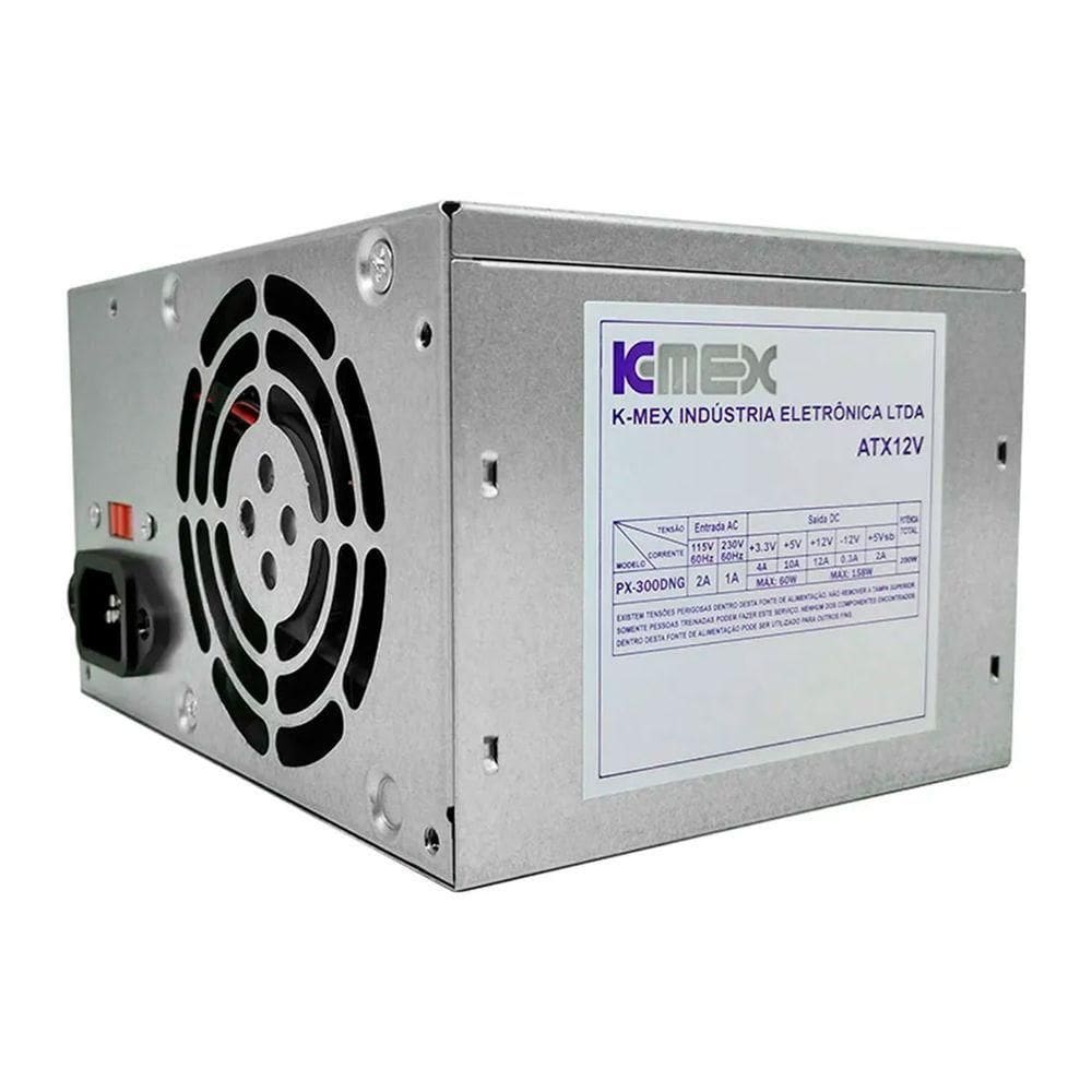Fonte Atx 200w Real K-mex Px300dng Com Cabo E Caixa