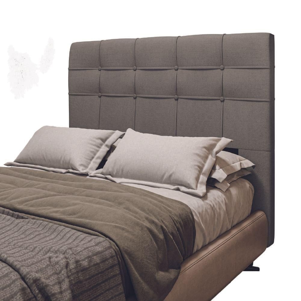 Cabeceira Estofada Para Cama Box Casal Hanover 1,40m Suede Dobuê Mascavo