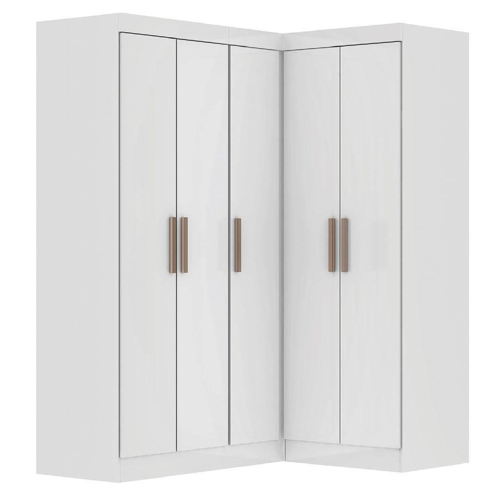 Guarda Roupas Modulado De Canto Madrid Com 5 Portas Maxel Branco