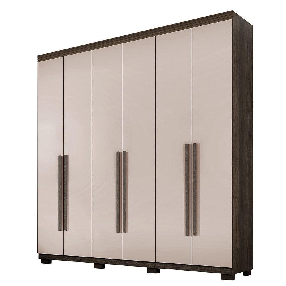 Guarda-roupa Moscou 6 Portas 6 Gavetas - Benetil Imbuia Off