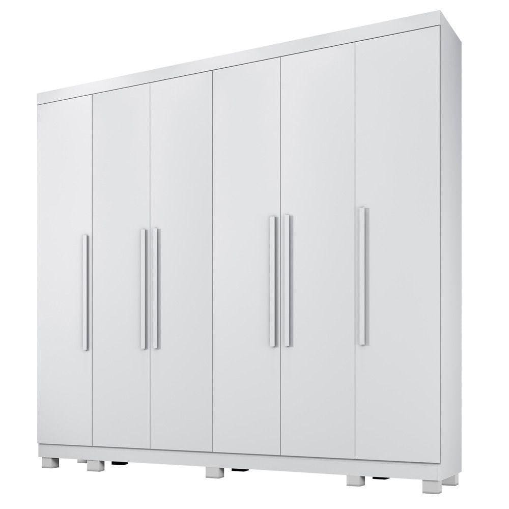 Guarda Roupa Miami 6 Portas 6 Gavetas 12 Prateleiras - Bene Branco