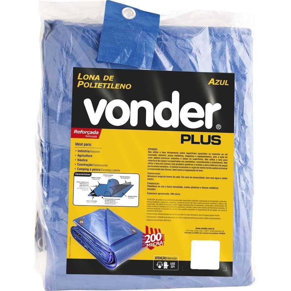 Lona Reforçada Azul 12x4m Vonder