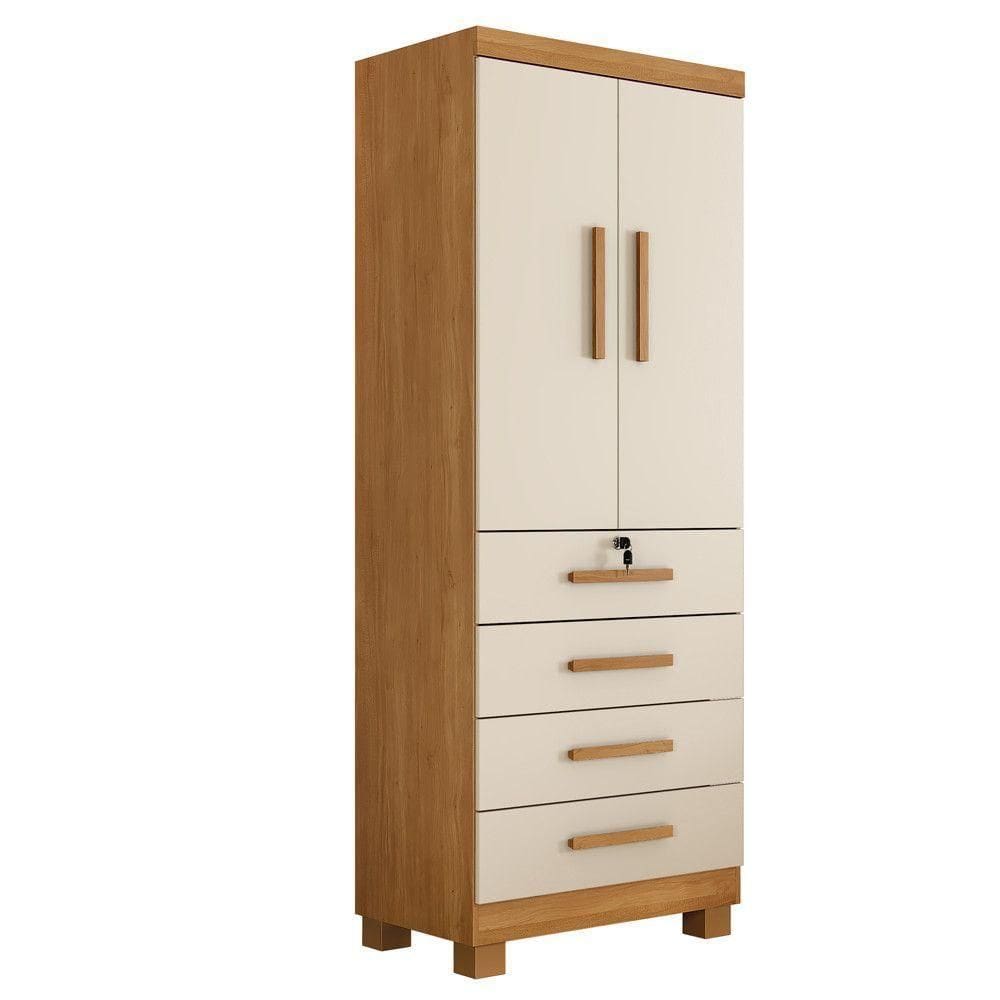 Guarda Roupa Camiseiro New Maia 2 Portas 4 Gavetas - Benetil Cinamomo Off