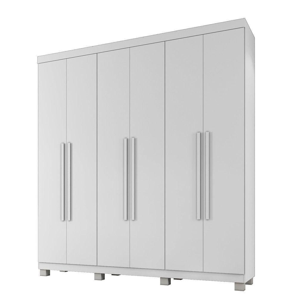 Guarda Roupa Itália 6 Portas 3 Gavetas 7 Prateleiras Branco