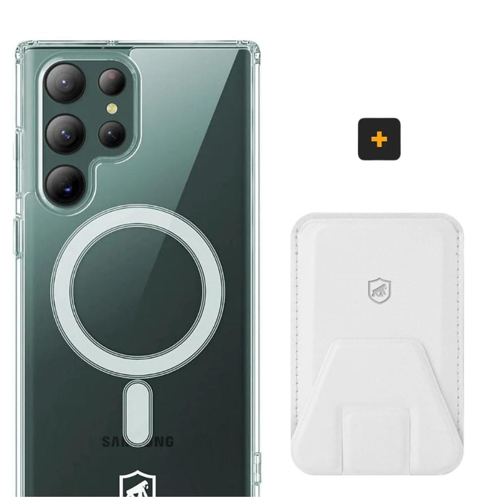 Kit Magsafe - Capa case capinha e Carteira com Kickstand para Samsung Galaxy S22 Ultra - Gshield
