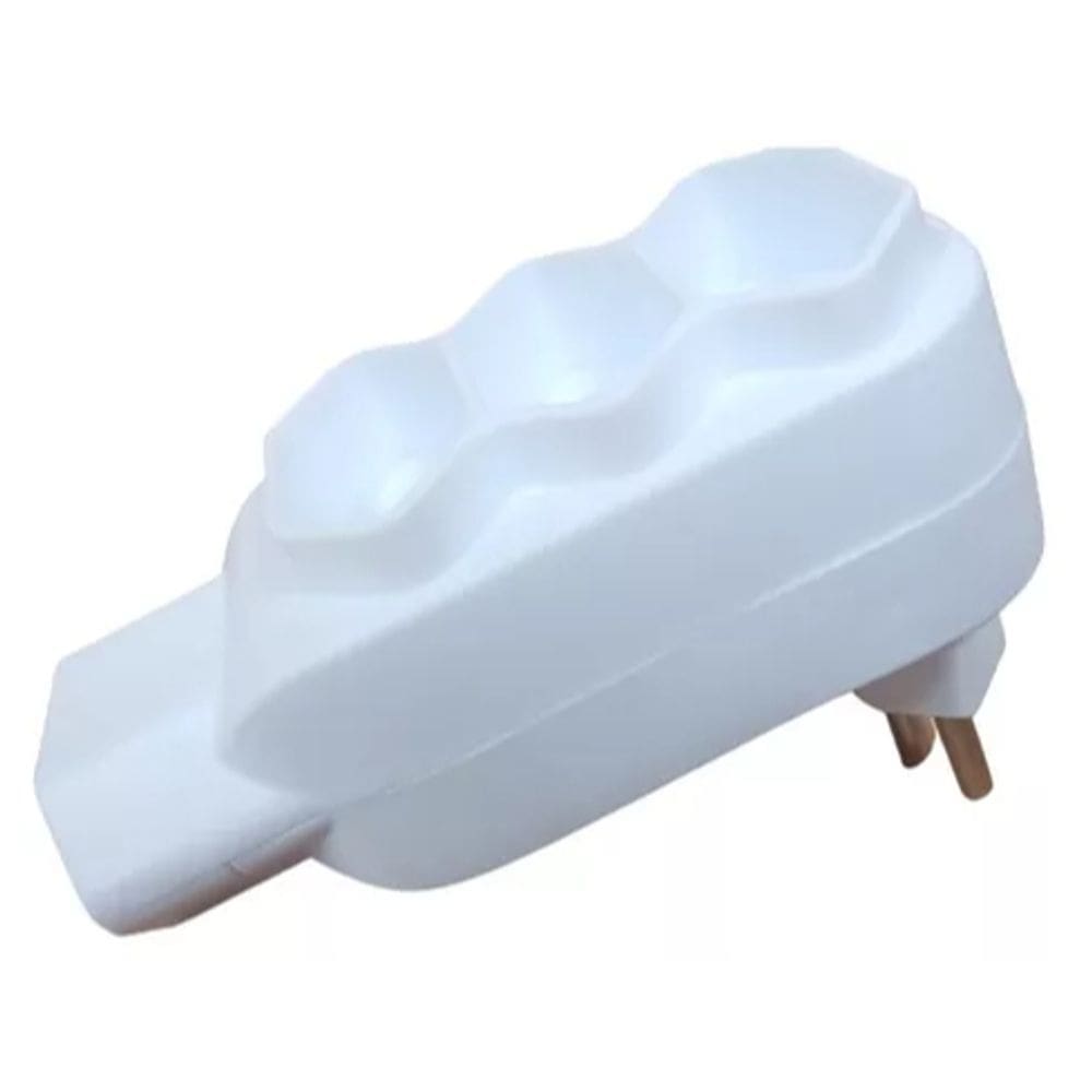 Adaptador de 4 Tomadas Bipolar Plugue Extensão Benjamim