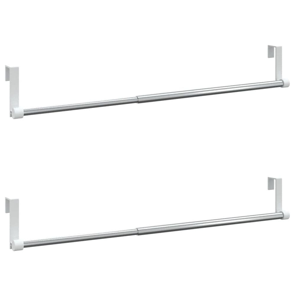 Conjunto de 2 peças ajustáveis de trilhos de cortina vidaXL, alumínio branco/prata