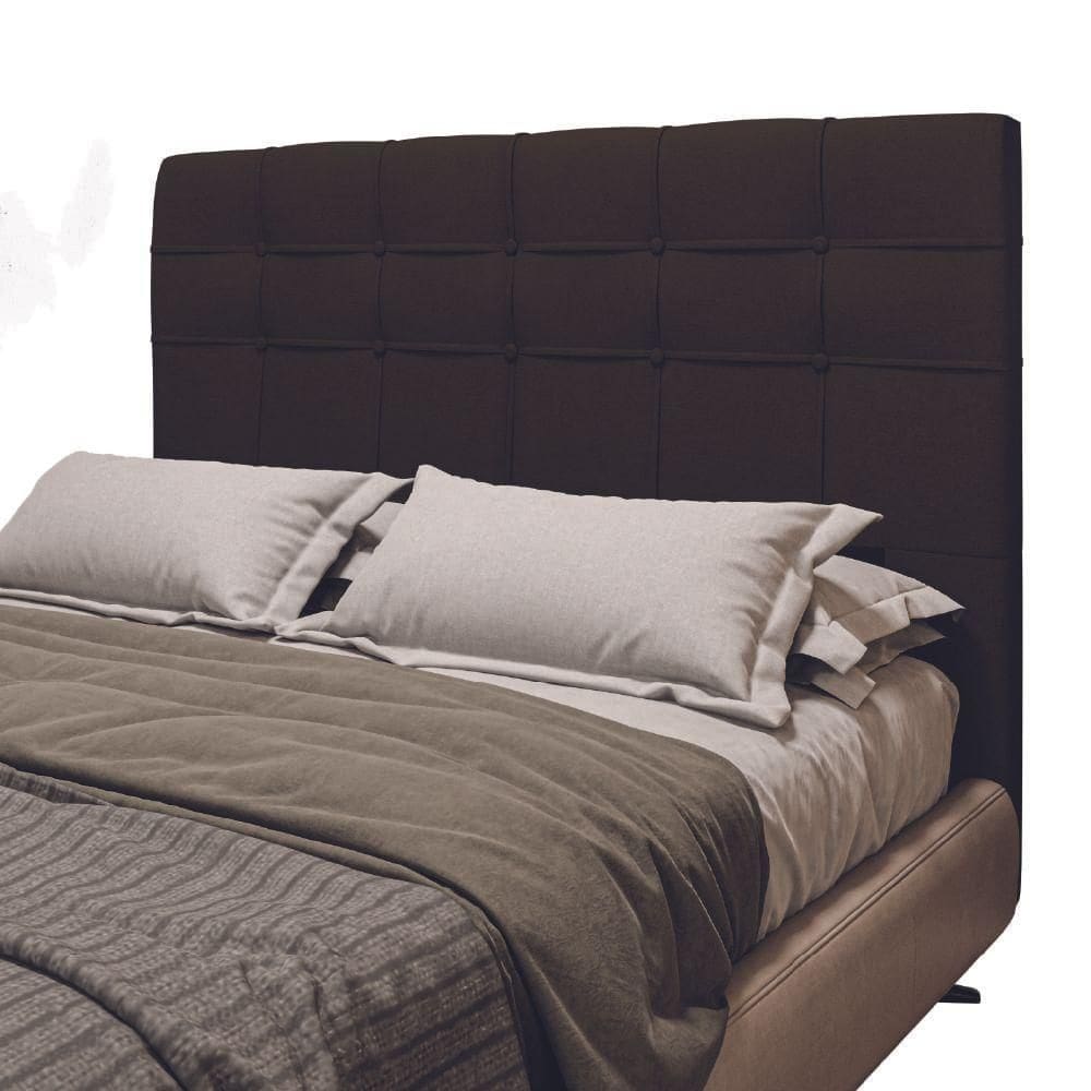 Cabeceira Estofada Para Cama Box Casal Queen Hanover 1,60m Suede Dobuê Chocolate
