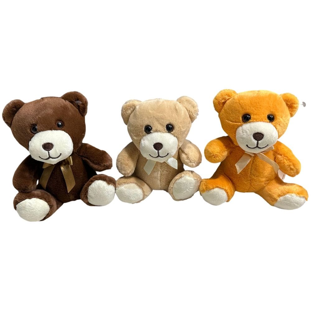 Urso de Pelúcia Fofo com Laço 17cm – Presente Romântico