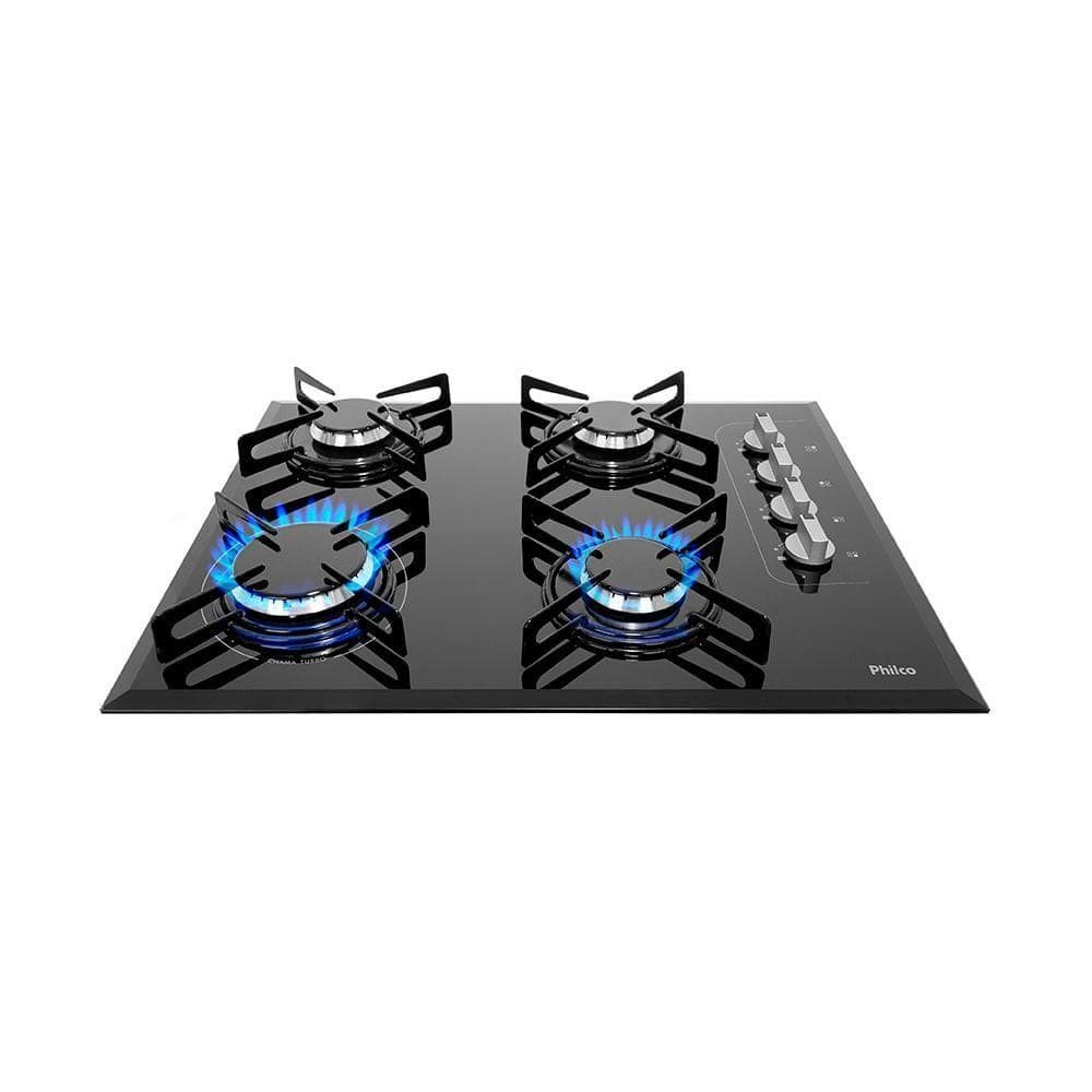 Cooktop A Gás Philco 4 Bocas Chef 4 Vidro Temperado Bivolt