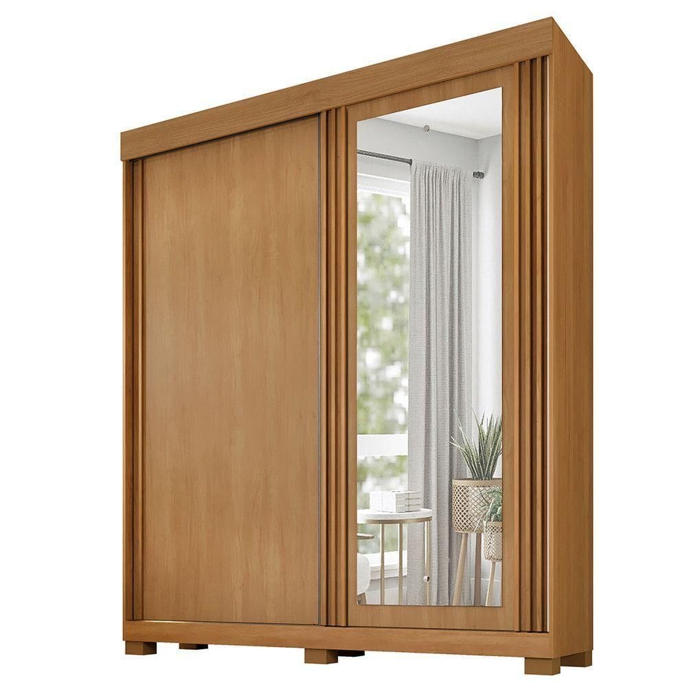 Guarda-roupa Mônaco - 2 Portas 3 Gavetas C/ Espelho -benetil Cinamomo