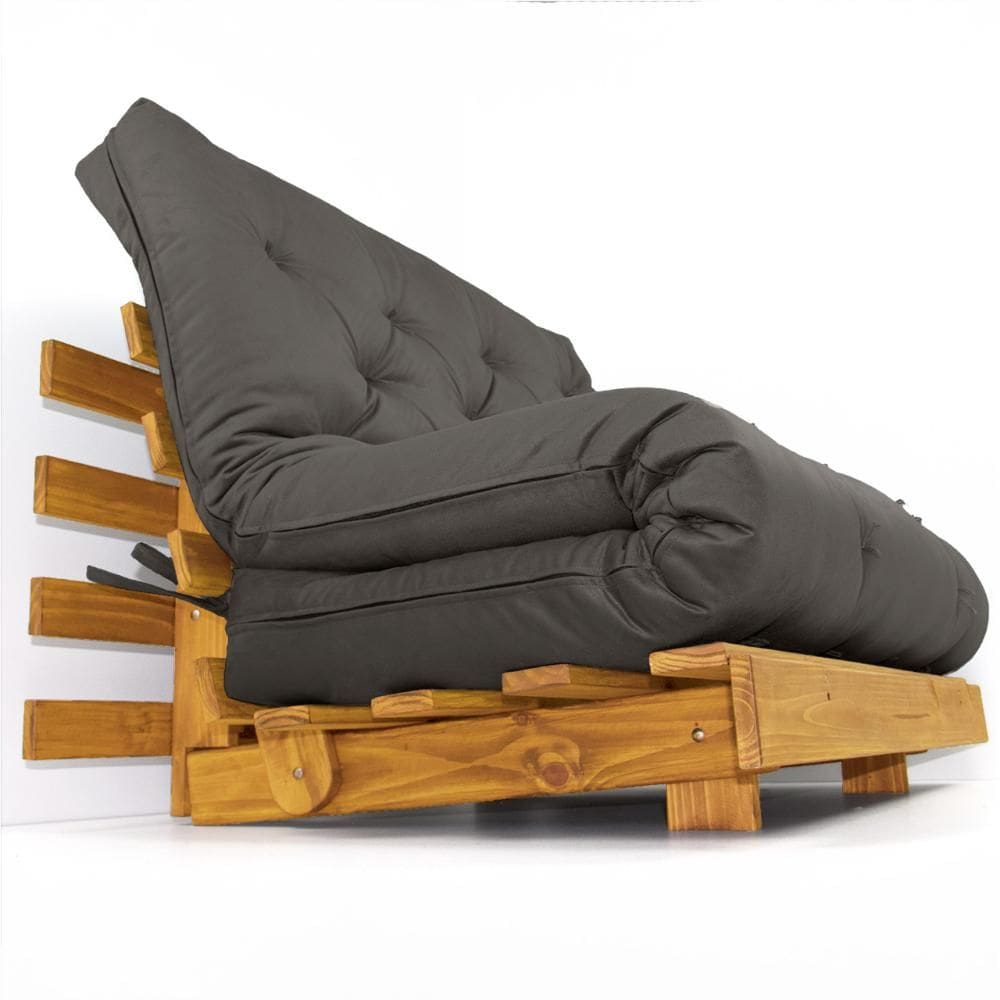 Sofá Cama Casal Futon Tokio grafite Acquablock Madeira Maciça Cor néctar das flores