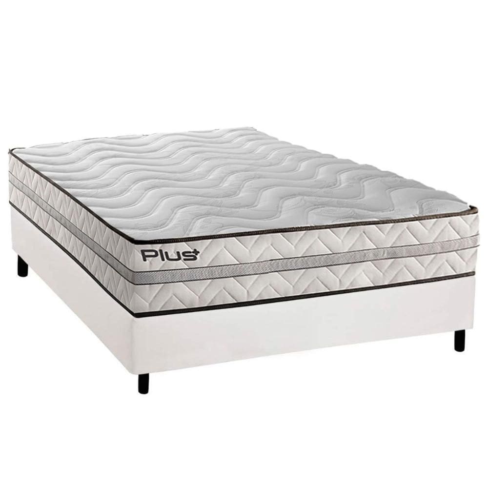Conjunto Box Casal: Colchão Espuma Paropas D33 Pasquale Plus + Base CRC Corano White (138x188)