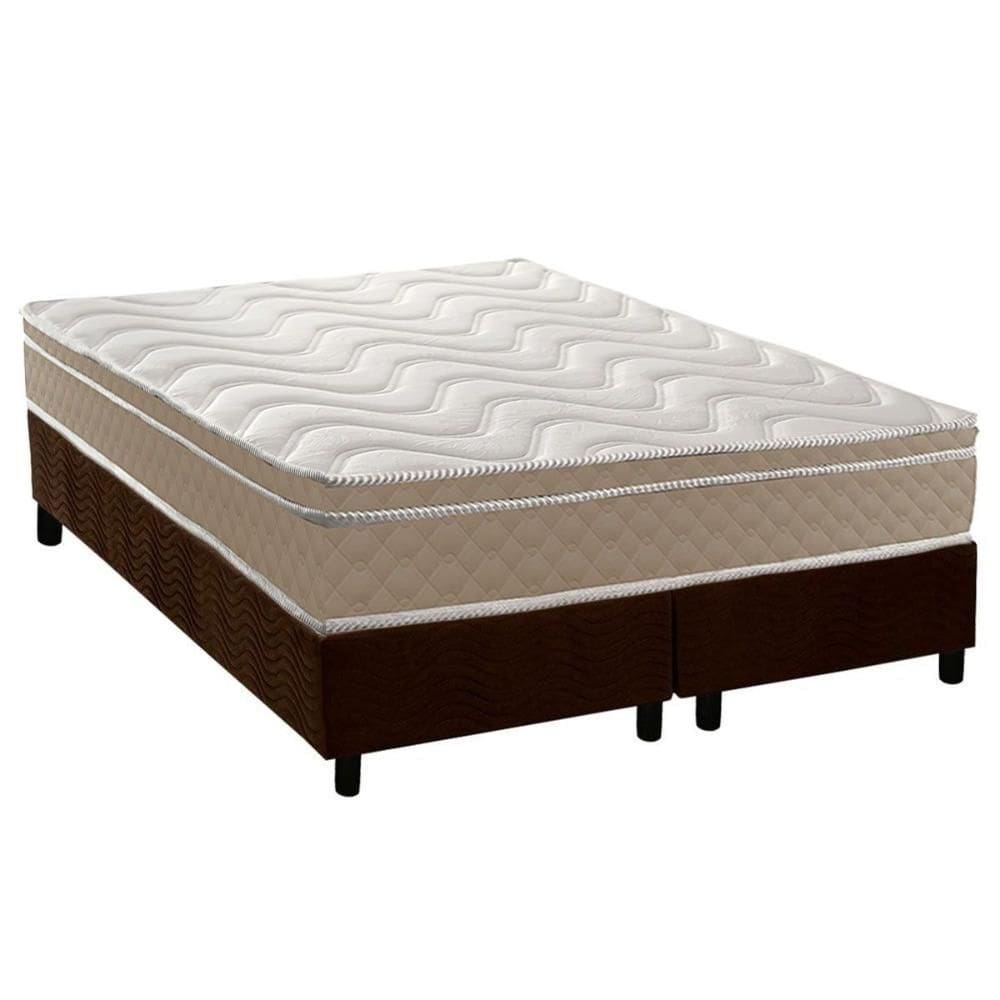 Conjunto Box King: Colchão Espuma Paropas D33 Conforto Ultra Firme + Base CRC Suede Brown (193x203)