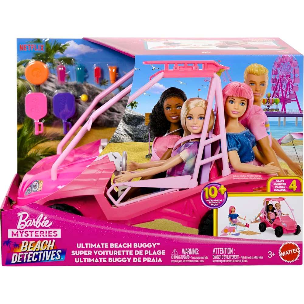 Veiculo Barbie Family Buggy de Praia Rosa JFV68 Mattel