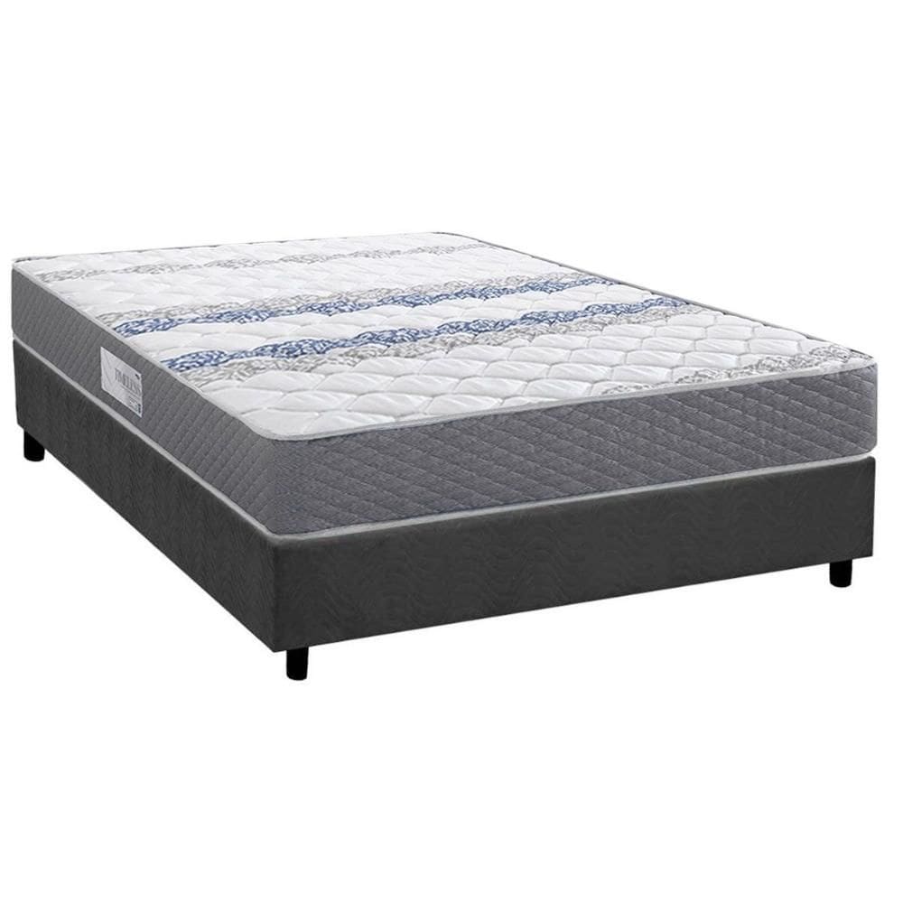 Conjunto Box Casal: Colchão Espuma Herval D60 / AG65 Timeless + Base CRC Suede Gray (138x188)
