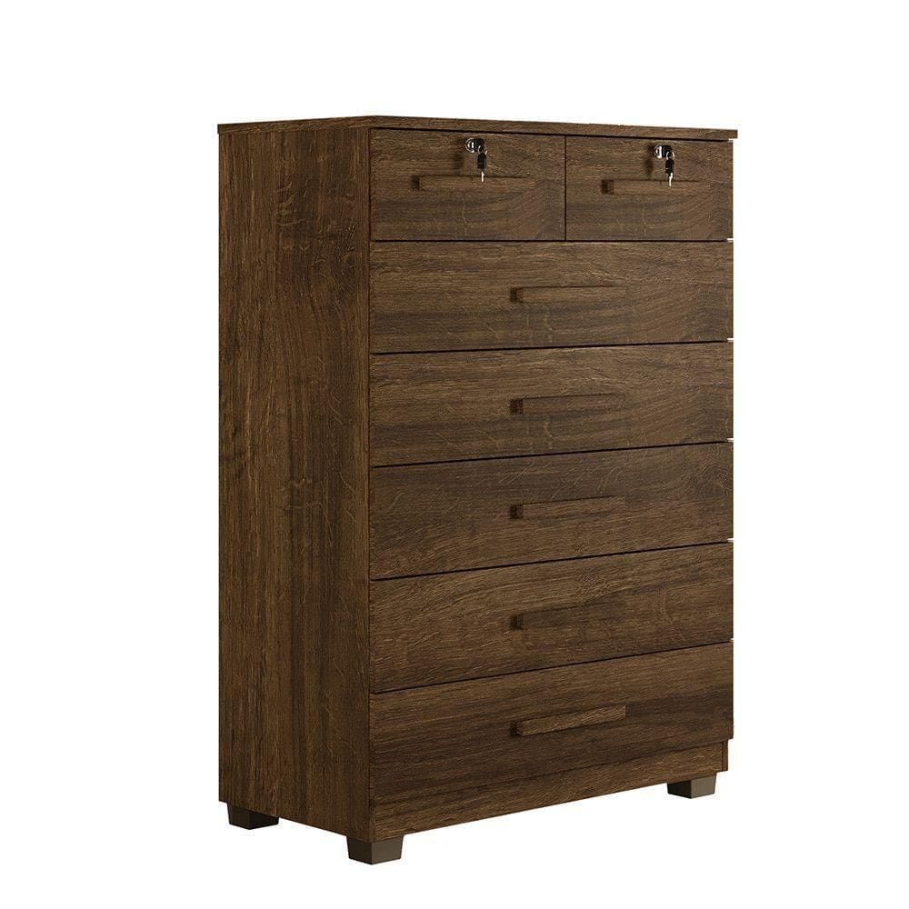 Cômoda Gaveteiro New Bacelona 7 Gavetas - Benetil Imbuia