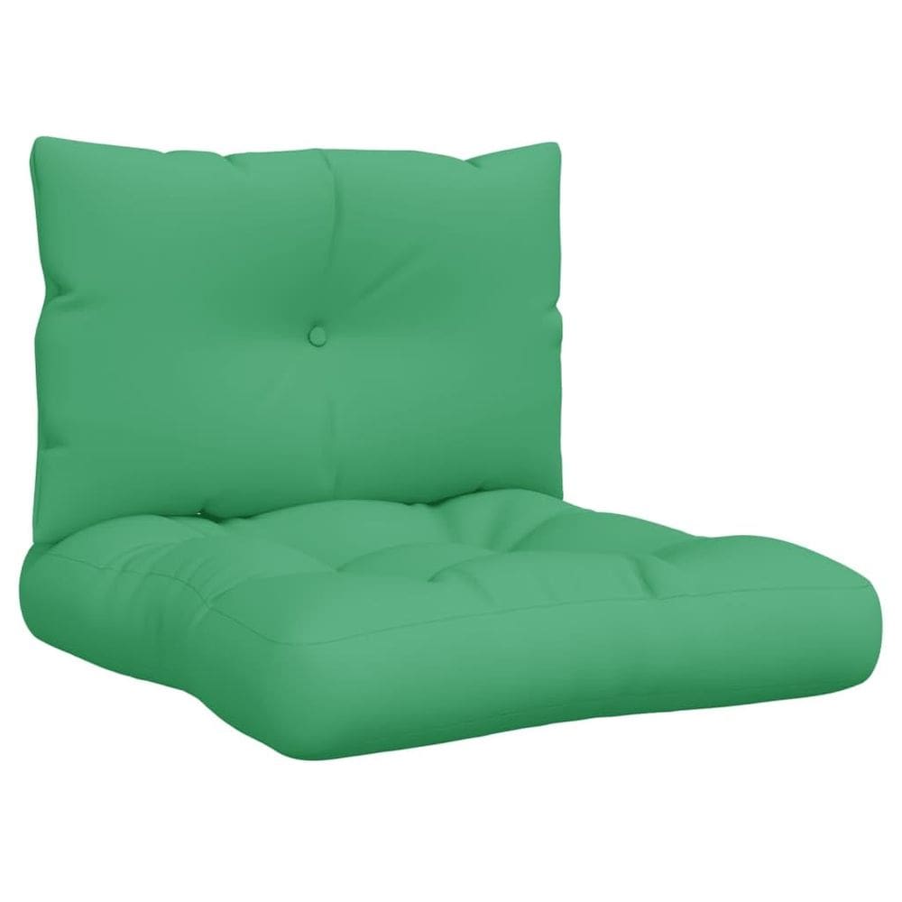 Conjunto de almofadas de paletes VidaXL Fabric Outdoor Green Poliester