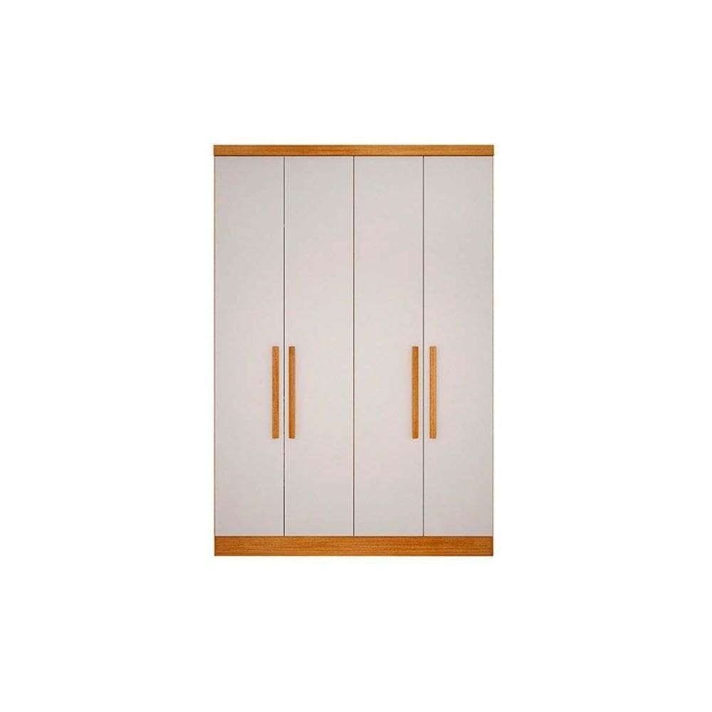 Módulo de Quarto Solteiro Guarda Roupa c/ 4 Portas e 3 Gavetas Rizon/Linea Cumaru/Fendi 25 - Novo Horizonte