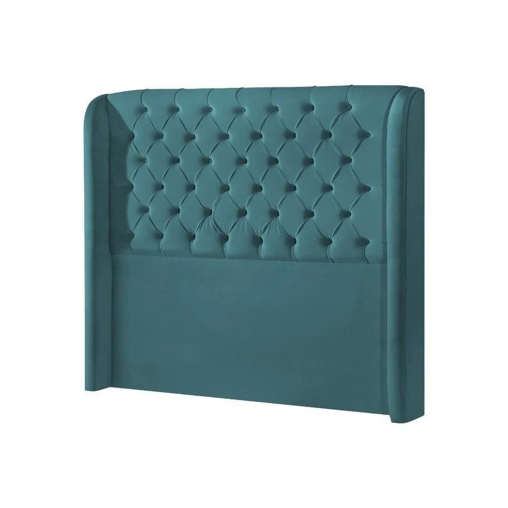 Cabeceira King Estofada Londres 195cm Imponente Veludo Azul