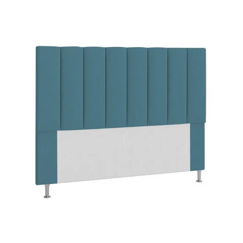 Cabeceira Queen Estofada Carla 160cm Em Suede Azul Marinho