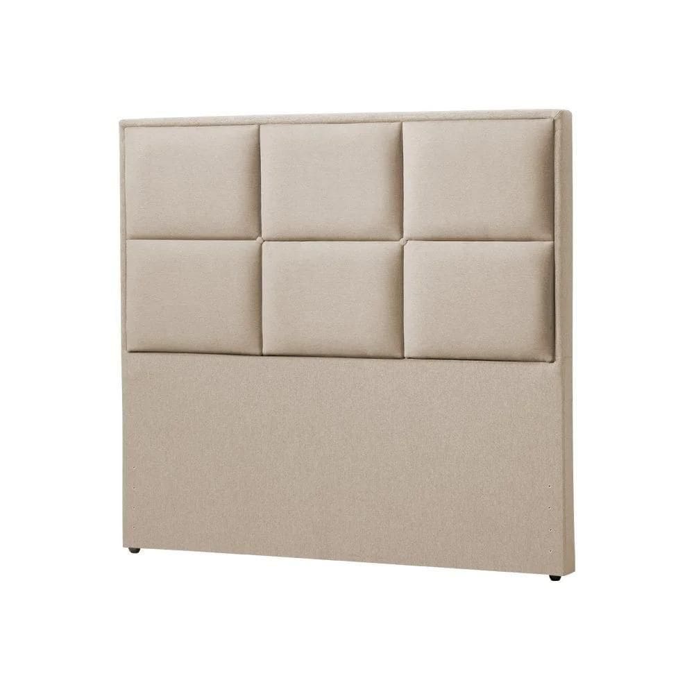 Cabeceira King Estofada Elegance 195cm Em Linho Bege