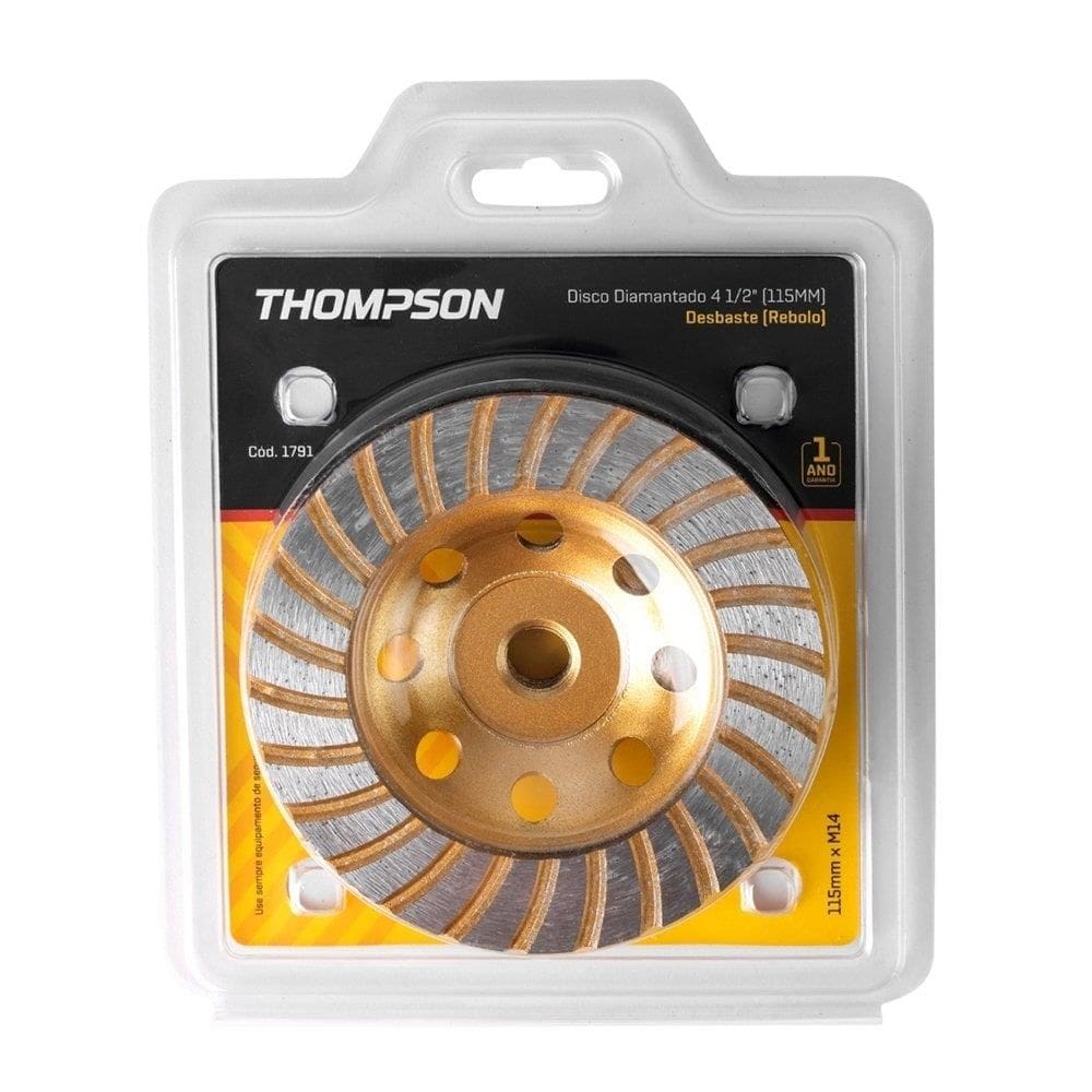 Disco Diamantado  Thompson Desbaste Turbo Seco - 4.1/2P 115mm